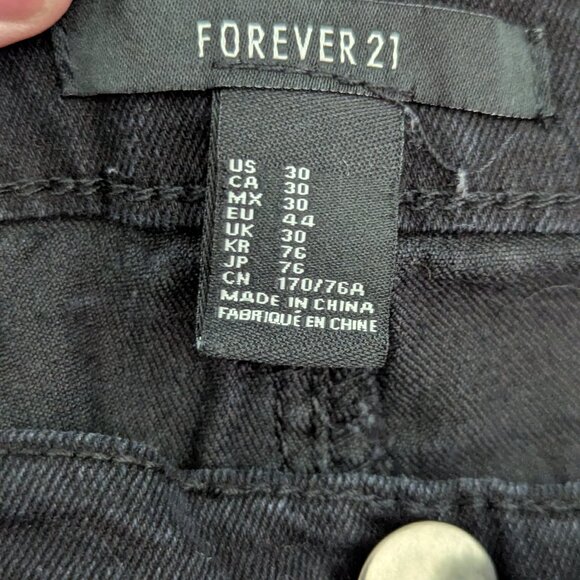 Forever 21 Women's Jeans Black Denim Size 30 - Picture 4 of 4